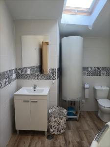 ValgaJacuzzi Barcala的一间带水槽和卫生间的浴室