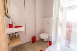 AlbertacceA Sant'Anna的一间带卫生间和水槽的小浴室