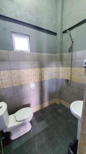 圣胡安Hidden Palms Inn/Resort La Union的一间带卫生间和水槽的浴室