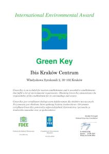 克拉科夫克拉科夫中心宜必思酒店的绿色键网站主页的截图