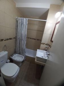 圣米格尔·德·图库玛Monoambiente Confortable Tucuman的一间带卫生间和水槽的浴室