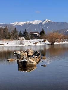 科利比塔Serenity Colibița的山水中一片岩石水体