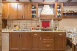 阿格特Lightbooking Janeth Agaete的一个带木制橱柜和水槽的厨房