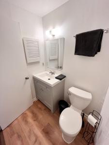 巴尔的摩Cheerful Two Bedroom Central Location Downtown的浴室配有白色卫生间和盥洗盆。