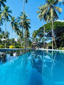 库鲁内格勒Deduru Cabana Nature Resort的一座棕榈树环绕的游泳池