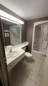 尼亚加拉瀑布伦迪斯公路康福特茵酒店的一间带水槽、卫生间和镜子的浴室