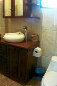 拉斯加勒拉斯Coco Banana Resort Appartment 1的一间带水槽和卫生间的浴室