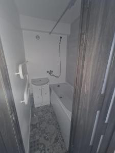 维尔纽斯Modern Studio flat(dedicated)的一间带卫生间和淋浴的小浴室
