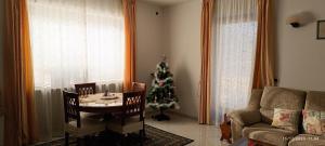 圣文森特Il tiglio的客厅配有圣诞树和桌椅