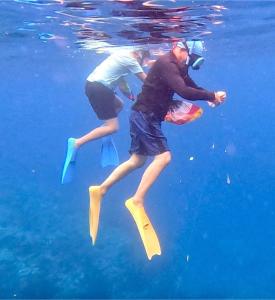 Lanyu兰屿IGANG文旅的两个人在水中漂浮在滑雪板上