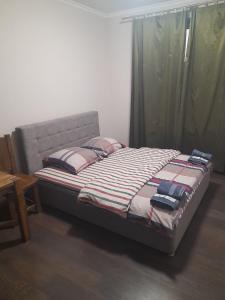 乌日霍罗德Lux na Osipenko的卧室内的一张带两个枕头的床