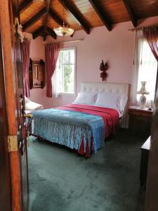 塔巴贝拉塔巴贝拉圣玛丽民宿的一间卧室配有一张带红色毯子的大床
