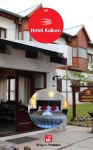 埃尔卡拉法特Kalken Hotel by MH的房屋前的旅馆标志