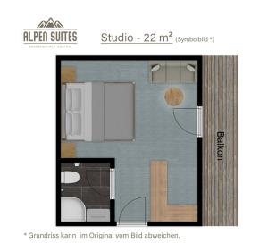 布兰德Alpen Suites Brandnertal的房屋楼面图