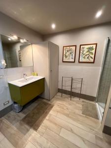 维罗纳Appartamento La Corte Verona的一间带水槽和镜子的浴室