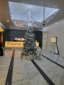 巴统Orbi sity的酒店大堂的圣诞树