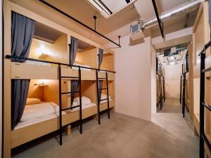 东京Hotel Plus Hostel TOKYO ASAKUSA 1的一间设有几张双层床的客房