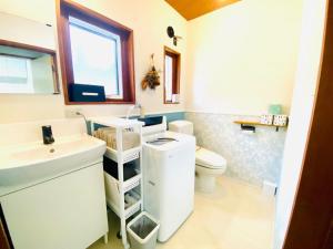 白马村Pyrenees Cottage - Vacation STAY 24861v的一间带水槽和卫生间的浴室