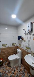 邦美蜀SKY HOMESTAY的一间带卫生间和水槽的浴室