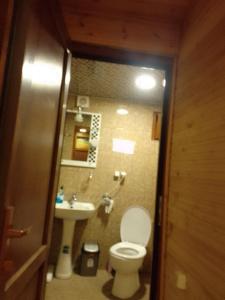 乌树故里Guesthouse Luka的一间带卫生间和水槽的小浴室