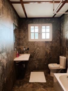 努沃勒埃利耶Magnolia Hideout的一间带卫生间、水槽和窗户的浴室