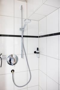 奥格斯堡Primero City-Loftdomizil Innenstadt 84qm Netflix的浴室内配有淋浴和头顶淋浴