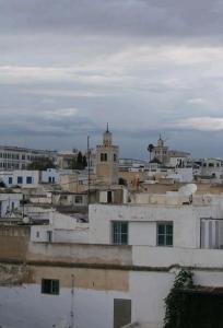 突尼斯Dar mima baya的从建筑屋顶上可欣赏到城市美景