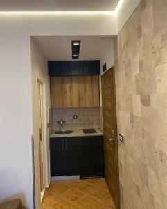东吉托伊Hotel Comfort & Villas的一个带水槽和柜台的空厨房