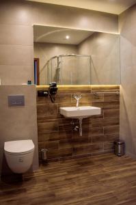 可罗日采Resort Jura的一间带水槽和卫生间的浴室