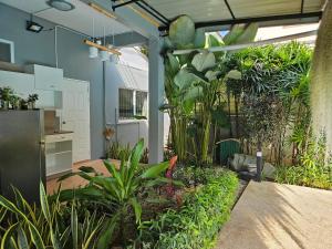 合艾My Home Pool Villa Hatyai的室内花园,室内种植了植物
