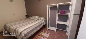 内乌肯Huilliches NQN的一间小卧室,配有床和书架