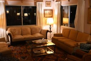 派桑杜Hotel La Castellana的带沙发和咖啡桌的客厅