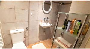 拉肯霍夫Villa Fortuna Budget的浴室配有白色卫生间和盥洗盆。