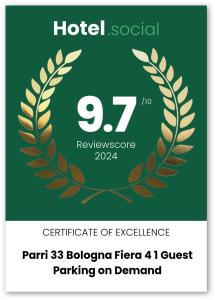 博洛尼亚Parri 33 Bologna Fiera 4+1 Guest Parking on demand的月桂花花的优秀证书