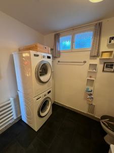 芙露姆赛山Flumserberg的洗衣房配有洗衣机和窗户
