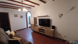 大加那利岛拉斯帕尔马斯CASA TEJERA II的一间带电视和沙发的客厅