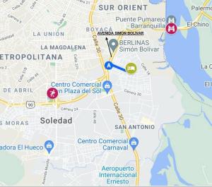 SoledadApartamento como en casa的圣地亚哥市的红点地图