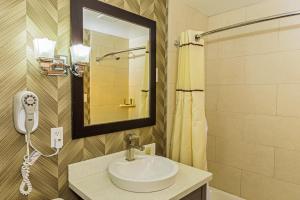 尼亚加拉瀑布尼亚加拉时尚名品折扣店阿瑞雅汽车旅馆的一间带水槽和镜子的浴室