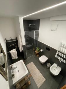 卡拉诺Appartamento Gioia di Bosco的一间带水槽和卫生间的浴室