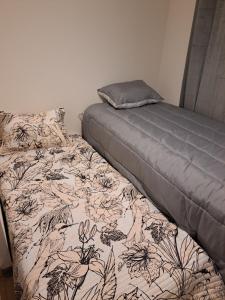 阿里卡Departamento del norte的一间卧室配有一张带毯子和枕头的床