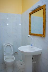基利菲Vibrant Haven ~ Deux的一间带水槽、卫生间和镜子的浴室