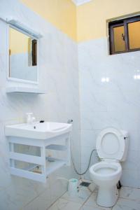 基利菲Vibrant Haven ~ Deux的白色的浴室设有水槽和卫生间。