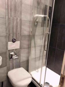 伦敦Soho China Town Rooms的带淋浴和卫生间的浴室