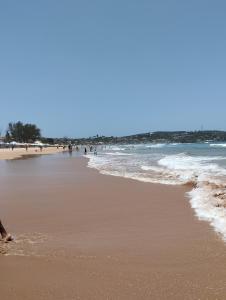 布希奥斯Flat para 4 pessoas bem pertinho da praia de Geriba的一群人一起在水中度过的海滩