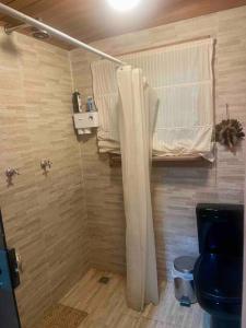 阿尤鲁奥卡Casa Portal Sagrado Matutu- Aiuruoca MG的带淋浴和卫生间的小浴室