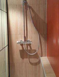 阿尔布瓦假日阁楼58度假屋的浴室设有淋浴,墙上装有水管