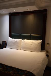 伦敦伦敦肯辛顿德瑞姆泰尔酒店的一张带白色枕头的大床