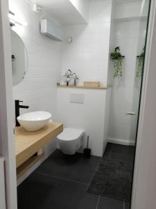德帕内Zee en Zicht的浴室配有白色卫生间和盥洗盆。