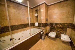 安卡拉OttomanHotel的带浴缸、卫生间和盥洗盆的浴室