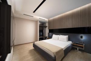 伊斯坦布尔Nish Palace Beşiktaş的一间卧室配有一张大床和电视